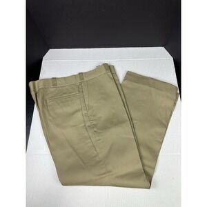 Vintage Unbranded Twill Khaki Chino Pants 40x30 Cuffed Hem Soovill Zip‎